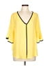 Shein Curve 100% Polyester Yellow 3/4 Sleeve Blouse Size 12 Plus (0) - photo 1