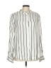 Gap 100% Rayon Stripes Ivory Long Sleeve Blouse Size L - photo 1
