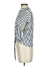 Lulus Stripes Blue Short Sleeve Blouse Size XS - photo 5