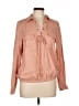 Suede 100% Viscose Pink Long Sleeve Blouse Size L - photo 1
