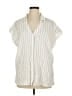Nine Britton Stripes Ivory Sleeveless Button-Down Shirt Size 1X - photo 1