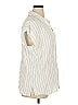Nine Britton Stripes Ivory Sleeveless Button-Down Shirt Size 1X - photo 4