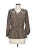 Bar III 100% Polyester Brown Long Sleeve Blouse Size M - photo 1