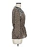 Bar III 100% Polyester Brown Long Sleeve Blouse Size M - photo 4