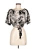Coco + Jaimeson 100% Rayon Gray Short Sleeve Blouse Size M - photo 1