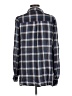 Max Studio 100% Rayon Plaid Blue Long Sleeve Button-Down Shirt Size L - photo 2
