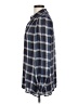 Max Studio 100% Rayon Plaid Blue Long Sleeve Button-Down Shirt Size L - photo 5