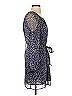 Glam 100% Polyester Polka Dots Blue Casual Dress Size S - photo 4