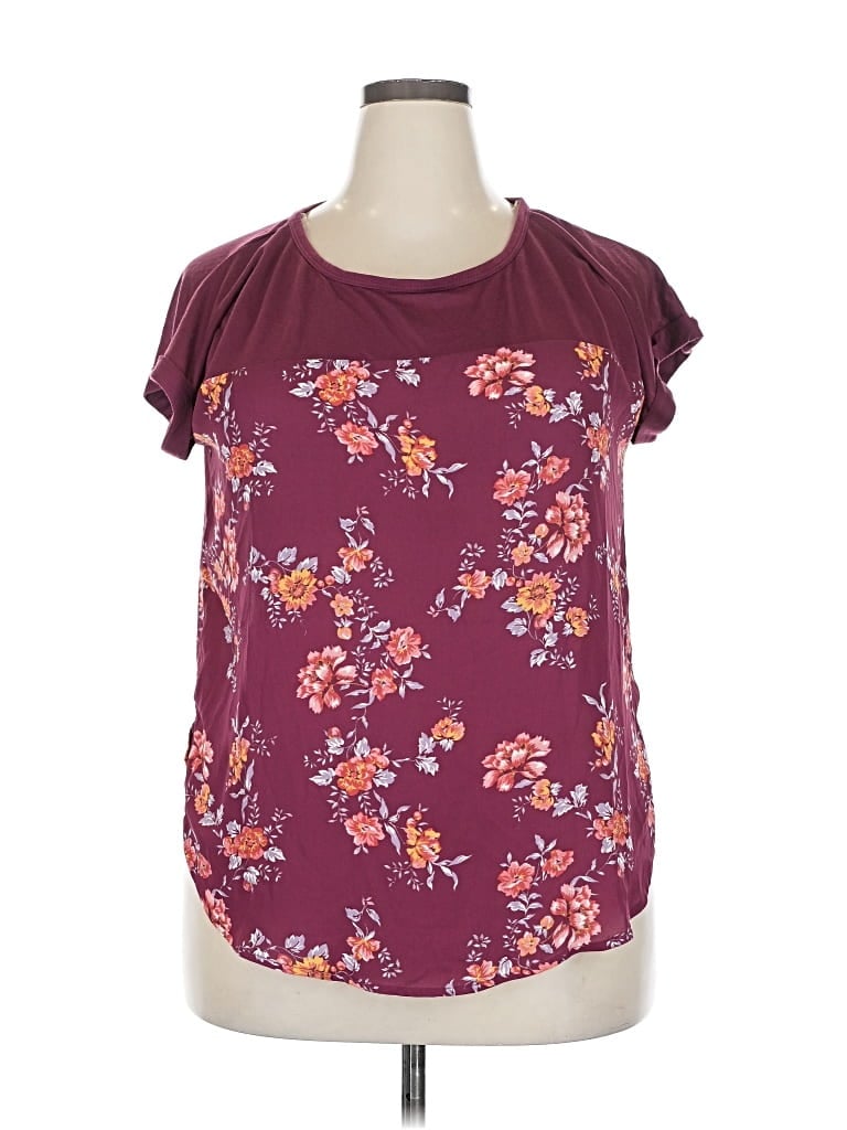 Rewind Short Sleeve Blouse In Burgundy
