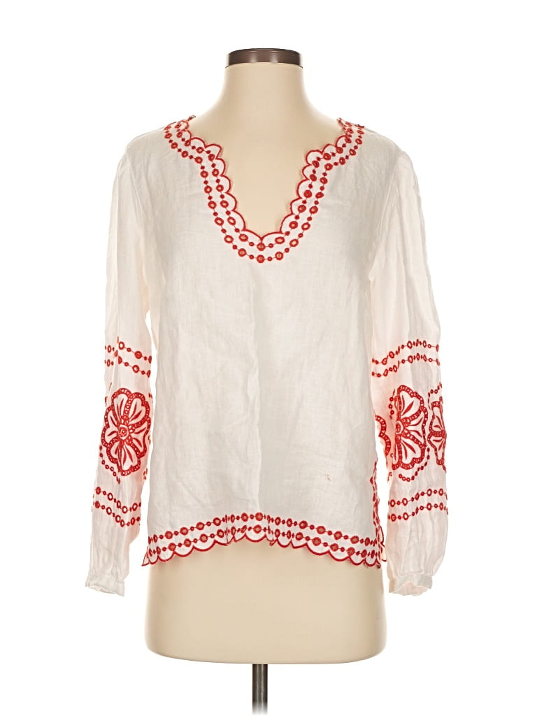 Pre-owned Jcrew Long Sleeve Blouse In White