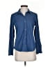 7th Avenue Design Studio New York & Company Blue Long Sleeve Button-Down Shirt Size S - photo 1