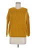 Rosette Solid Yellow Pullover Sweater Size M - photo 1