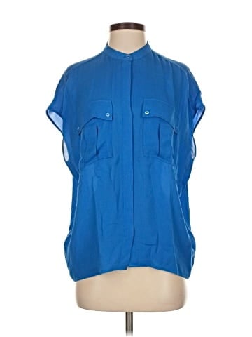 Vince. Short Sleeve Silk Top (view 1)