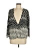 En Creme 100% Rayon Silver 3/4 Sleeve Blouse Size M - photo 1
