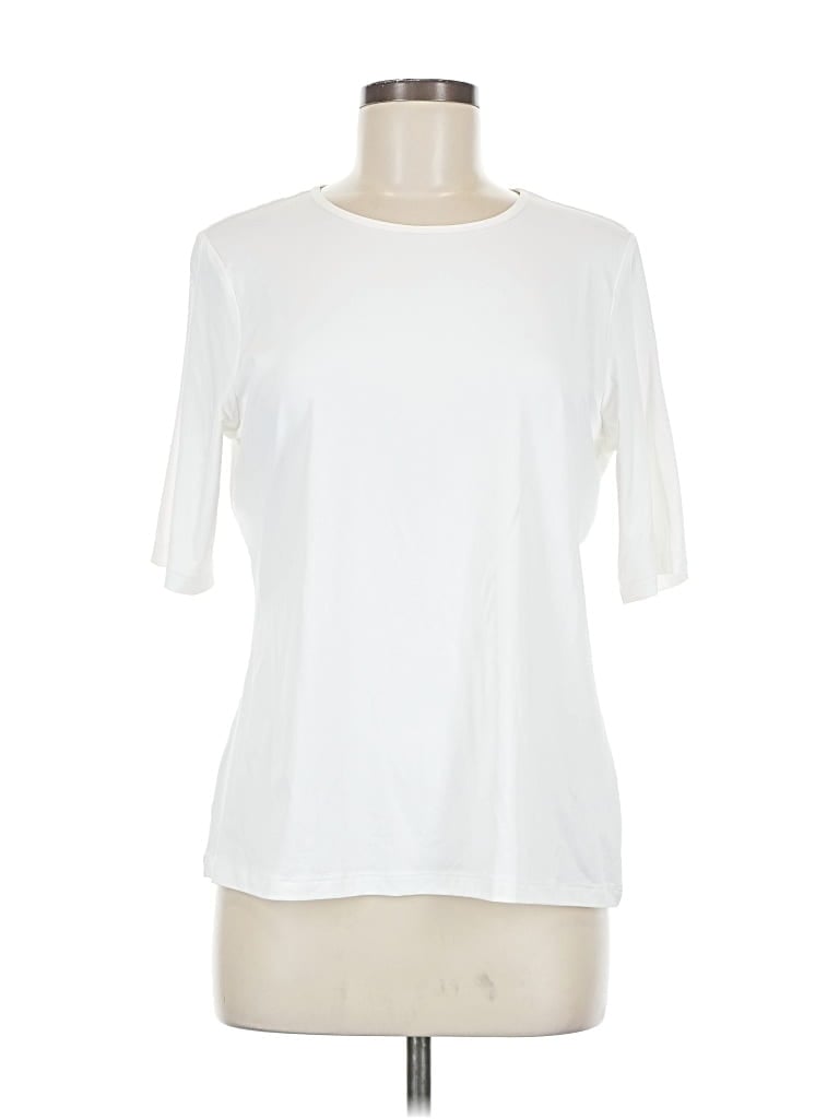 Pre-owned Lands' End Short Sleeve T-shirt In Ivory
