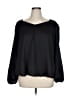 Lane Bryant 100% Polyester Black 3/4 Sleeve Blouse Size 14 - 16 Plus - photo 1