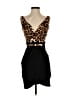 Lac Bleu Animal Print Black Cocktail Dress Size S - photo 1