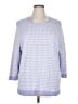 Lands' End 100% Cotton Checkered-gingham Blue Purple Pullover Sweater Size XL (estimated) - photo 1