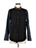 NSF Color Block Black Long Sleeve Button-Down Shirt Size M - photo 1