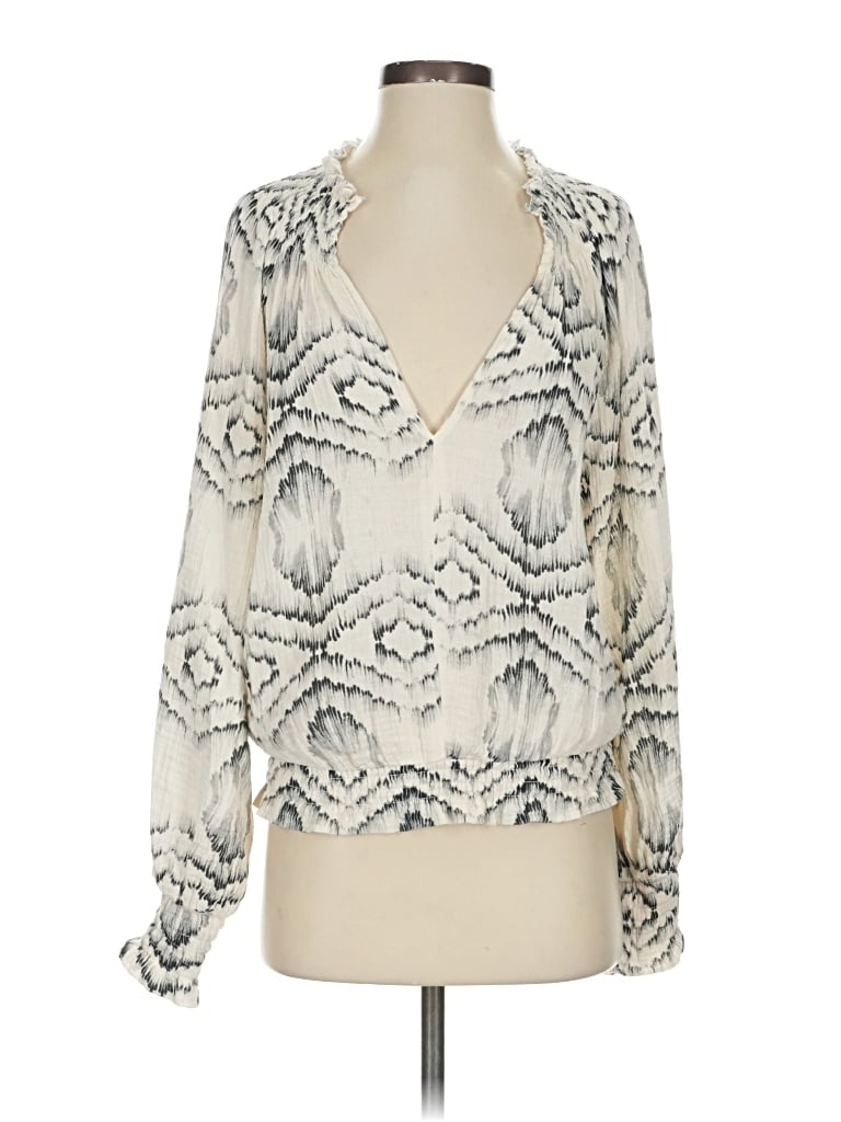 Pre-owned Porridge Long Sleeve Blouse In White