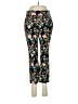 Roz & Ali Floral Black Casual Pants Size 8 - photo 1