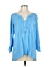Calvin Klein Blue 3/4 Sleeve Blouse Size M - photo 1