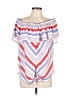 Express 100% Polyester White Short Sleeve Blouse Size L - photo 1