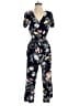 Ann Taylor LOFT 100% Rayon Floral Black Blue Jumpsuit Size 0 - photo 1
