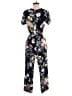 Ann Taylor LOFT 100% Rayon Floral Black Blue Jumpsuit Size 0 - photo 2