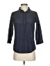 Gretchen Scott Designs Polka Dots Blue 3/4 Sleeve Button-Down Shirt Size S - photo 1