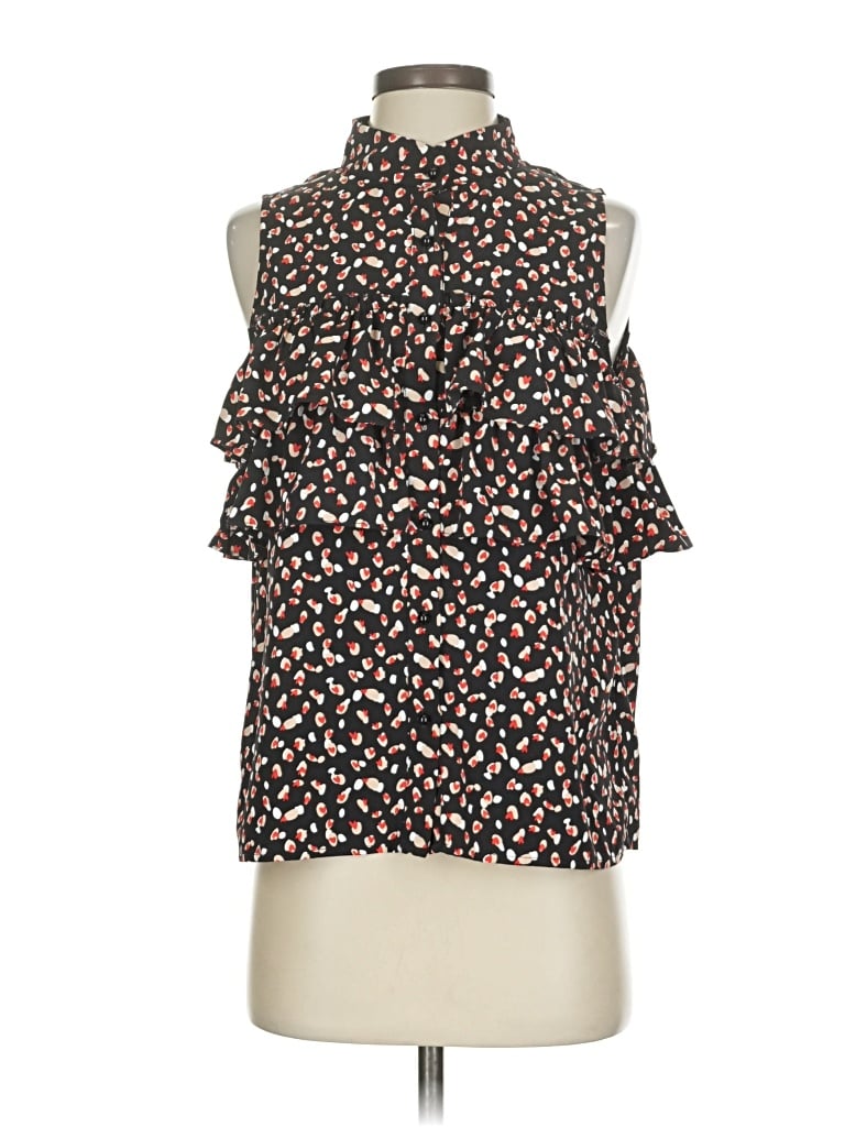 Pre-owned Molly Bracken Tank Top Black Cold Shoulder Neckline Tops