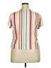 Full Circle Trends With Love Stripes Ivory Orange Short Sleeve Blouse Size 3X - photo 2