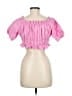Zara 100% Baumwolle Pink Short Sleeve Blouse Size M - photo 2
