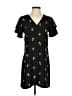 Ann Taylor 100% Polyester Print Black Casual Dress Size 2 - photo 1
