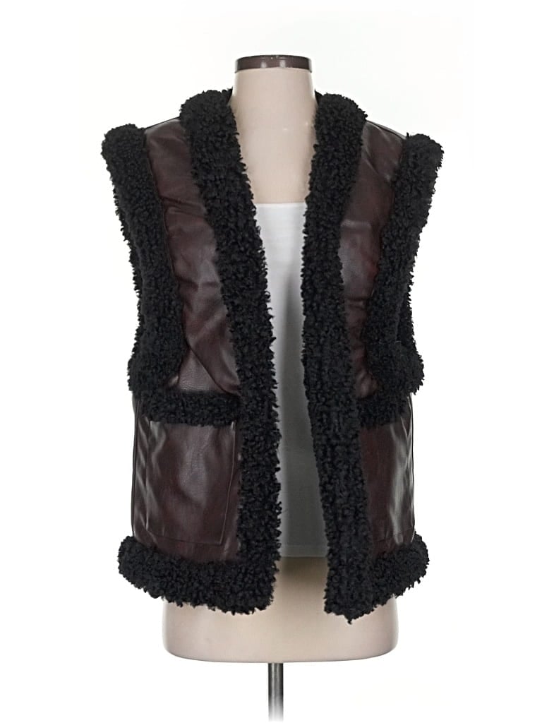 Weworewhat Faux Fur Vest In Black