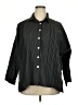 Blanque Stripes Black 3/4 Sleeve Button-Down Shirt Size 2X (2) - photo 1