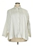 Blanque Stripes Ivory 3/4 Sleeve Button-Down Shirt Size 2X (2) - photo 1