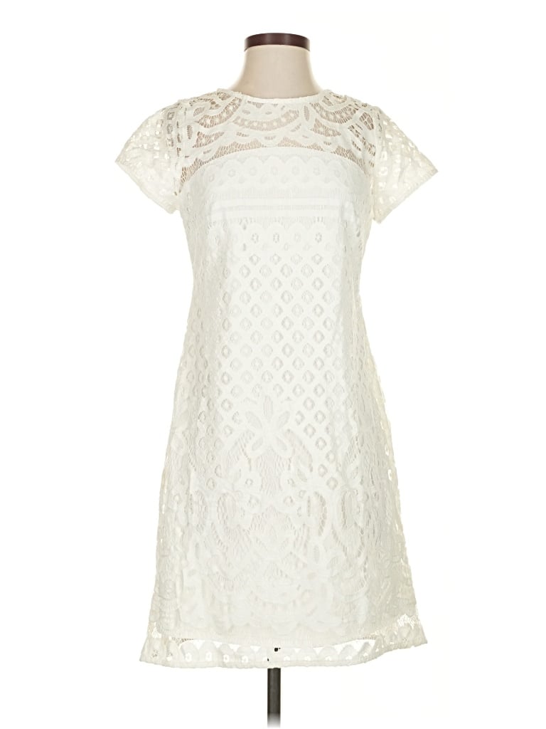 Pre-owned Just Taylor Just... Taylor Cocktail Dress In White