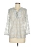 Collective Concepts 100% Polyester Silver Green 3/4 Sleeve Blouse Size M - photo 1