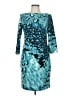 Jessica Simpson Print Teal Cocktail Dress Size 10 - photo 1