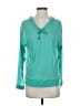 Cozy Orange Teal Long Sleeve Blouse Size S - photo 1