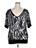 Fashion Bug Silver Short Sleeve Blouse Size 0X - photo 1