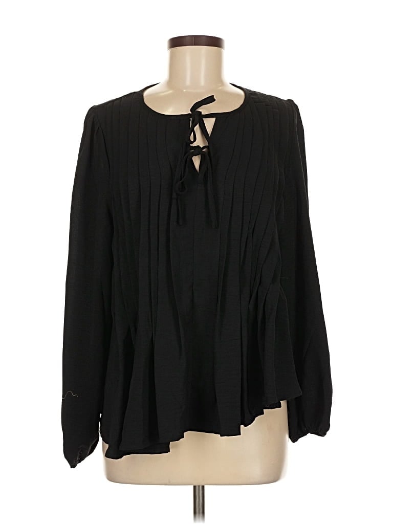 Pre-owned Haptics Long Sleeve Blouse In Black