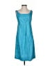 Agnona 100% Cupro Solid Teal Blue Casual Dress Size EU (IT) 40 / US 4 - photo 1