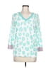 Ekouaer 100% Pima Cotton Print Teal Pullover Sweater Size M - photo 1
