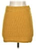 Flat White Solid Yellow Wool Skirt Size XS - photo 2