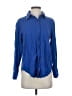 Open Edit Blue Long Sleeve Button-Down Shirt Size XS - photo 1