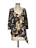 Elle Brown Gray 3/4 Sleeve Blouse Size S - photo 1