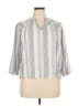 Splendid Stripes Silver 3/4 Sleeve Blouse Size XL - photo 1