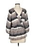 Parker 100% Silk Gray 3/4 Sleeve Silk Top Size M - photo 1